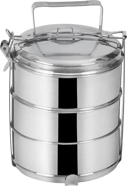 Container voor Eten Edelstaal 3-Niveaus 3x1,3 l - Voedselcontainer - Lunchbox