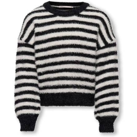 Kids Only Trui Kognewpiumo L/s Pullover Cp Knt Noo 15306452 Black Stripes/ Egret Dames Maat - W110 X L116