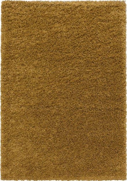 Modern hoogpolig vloerkleed Sydney - goud - 80x150 cm