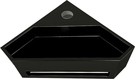 Wiesbaden Julia Hoekfontein 35 x 35 x 16 cm Solid Surface - Mat Zwart