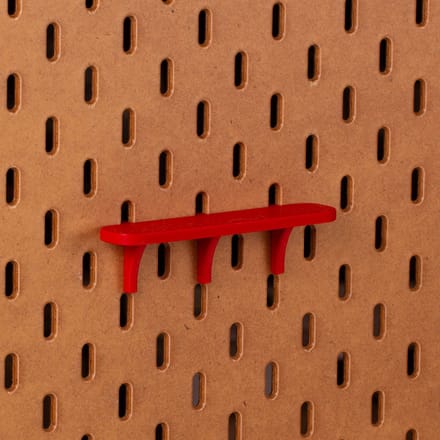 Standaard plankje vlak voor Ikea Skadis Pegboard 12x2,5 cm - Rood - Display