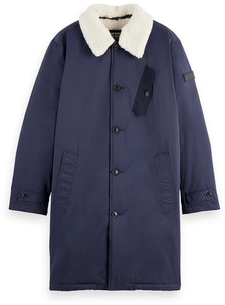 Scotch & Soda Teddy Collar Coat Peacoat Größe: L | Winterjacken Outlet | Herren