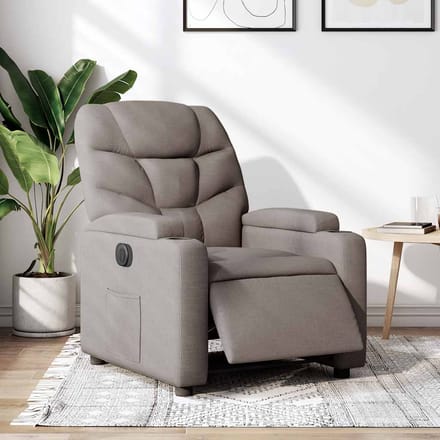 vidaXL - Fauteuil - verstelbaar - elektrisch - stof - taupe