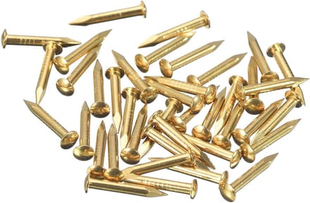 Kleine Messing Spijkers - Hardware Spijkers Decoratie - Decoratieve Bevestiging - Horizontale Draad - 2x15mm 80 Stuks - Messing