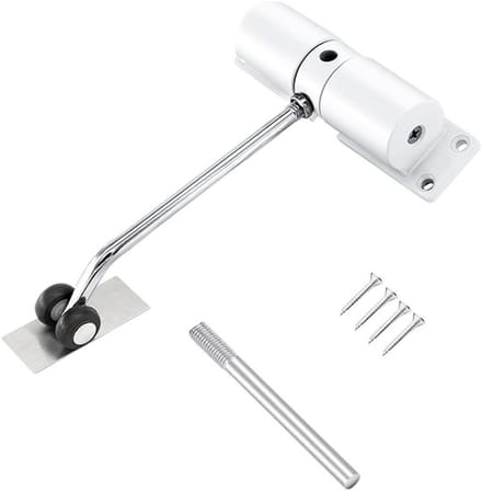 Dailygoods - Verstelbare Deursluiter - Automatische Veersluiting voor Diverse Deuren (Wit)