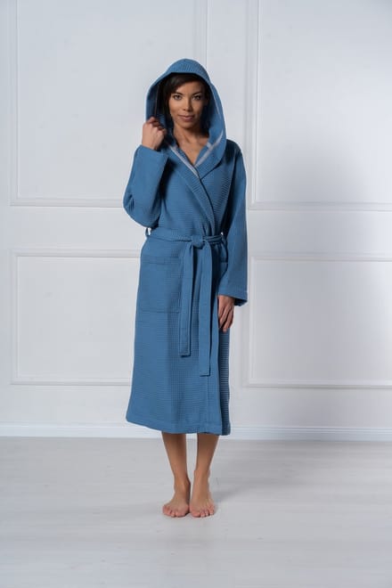Belmanetti Badjas Dames Bamboe Kamerjas Bamboo Malta 1545/567 Captain's Blue 42 / XL
