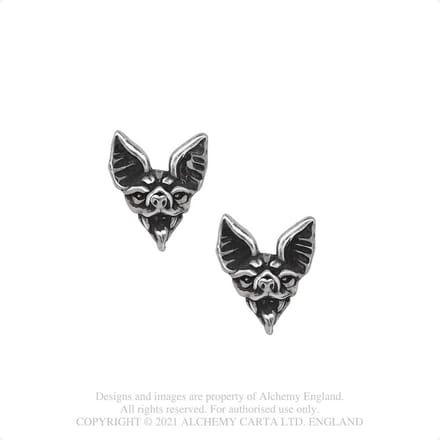 Alchemy Gothic Stud oorbellen Cauchemar Zilverkleurig