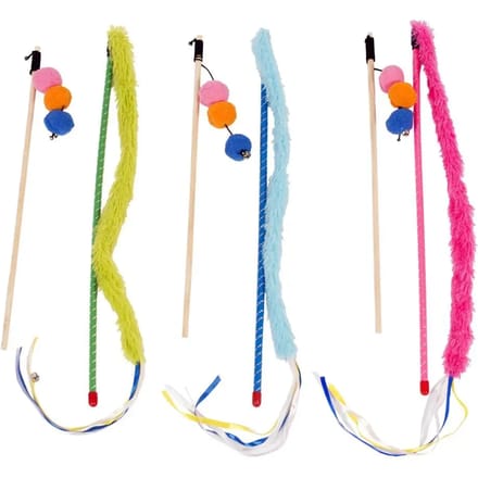 Duvoplus - Aandrukroller - Kat - Speelhengel Pluche Staart & Balletjes Mix - 1st