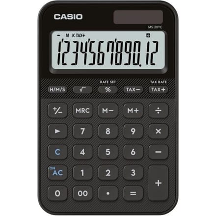 Casio Casio MS-20YC, Desktop, Einfacher Taschenrechner, Batterie/Solar, Schwarz Bureaurekenmachine Zwart (l x b x h) 149.5 x 101 x 18 mm