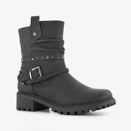 Blue Box dames boots met sierbandjes zwart - Maat 36