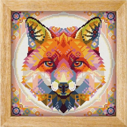 Diamond painting MANDALA Dieren VOS (619) - VIERKANTE STEENTJES