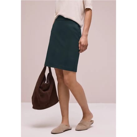 Knielange rok met paperbag tailleband