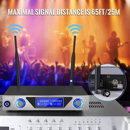 Draadloze Microfoon Set - Zangmicrofoon Karaoke - Optredens Presentaties - Ruisfilter Anti-Feedback - 20 Meter Bereik - Zwart