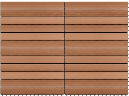 Terrastegels Hout-Kunststof Composiet 1m² Eenvoudige Montage Bruin