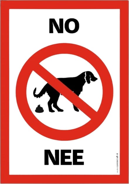 CombiCraft bord Poepverbod voor honden - 21x30cm