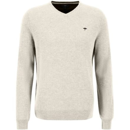 Fynch-Hatton Trui V-Neck Merino Cashmere Off White / male