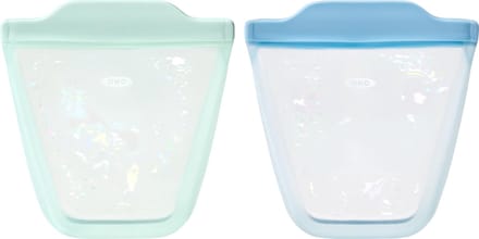 OXO tot Silcone bewaarzakken - 2 pack - Gripzakjes - Bewaarbakjes Opal & Dusk