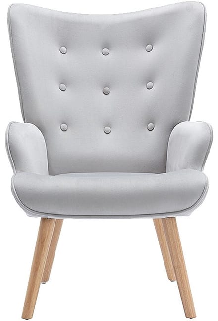 Vente-unique Fauteuil van velours VATELY - Grijs