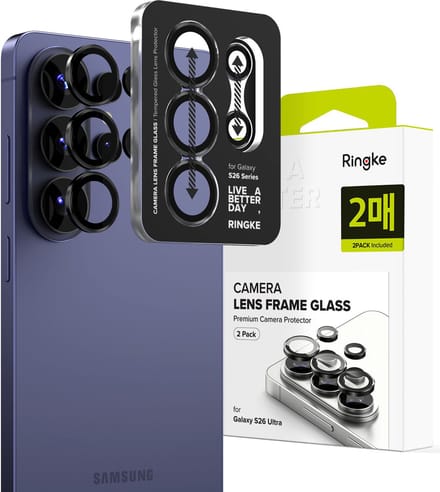 Ringke Camera Tempered Glass - Camera Protector Geschikt voor Samsung Galaxy S26 Ultra - Case Friendly 9H Gehard Glas - 2-Pack