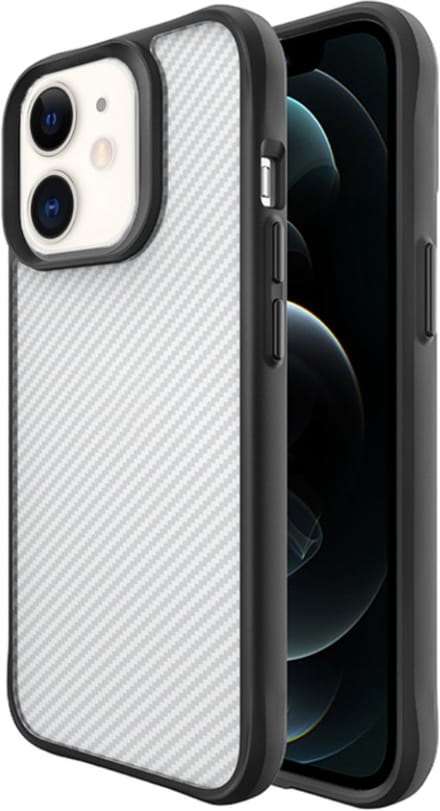 Smartphonica Carbon Fiber Hoesje voor iPhone 12 Mini - Transparant geschikt voor iPhone 12 Mini