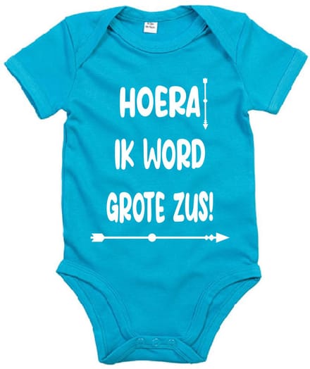 Rompertje Hoera Grote Zus-Surf Blue-3-6 Maanden