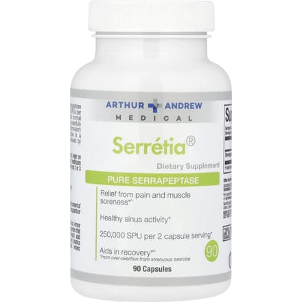 Serretia, pure serrapeptase, 250.000 Spu, 90 capsules (125.000 SPU per capsule)