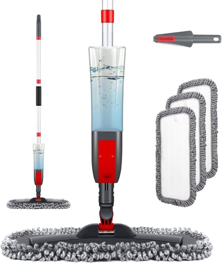 RONN® Dweil met spray - Dweil - Mop - Rood - ‎43cm x 17cm x 120cm