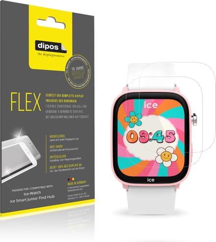 dipos – 2x Beschermfolie geschikt voor Ice-Watch Ice Smart Junior Find Hub | 3D Full Cover Screenprotector | 100% Passend
