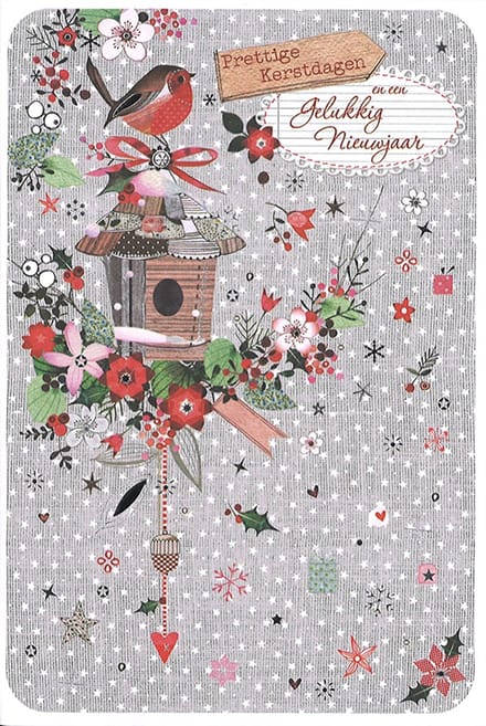 MGPcards - 6 Luxe dubbele Kerstkaarten - Foliedruk - Gekleurde envelop - 11,5 x 17 cm