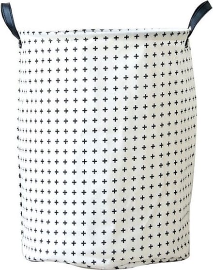 Speelgoedmand - Wasmand - Opberger - 35 x 45 cm - Wit motief
