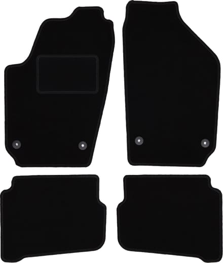 Zwarte veloursmatten voor: Volkswagen Fox hatchback (2005-2011)