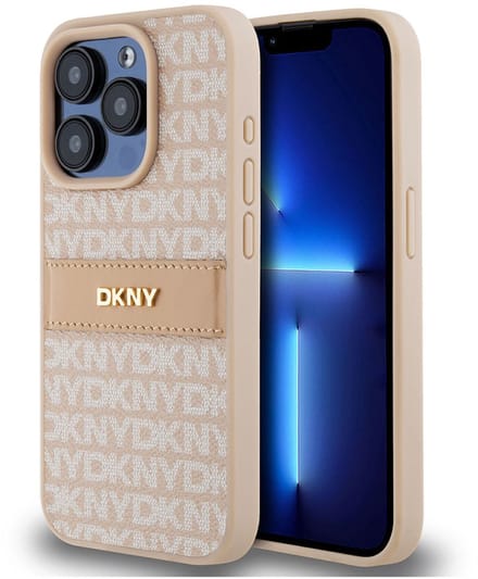 DKNY Textured Tonal Stripe Back Case - Geschikt voor Apple iPhone 14 Pro Max (6.7") - Roze