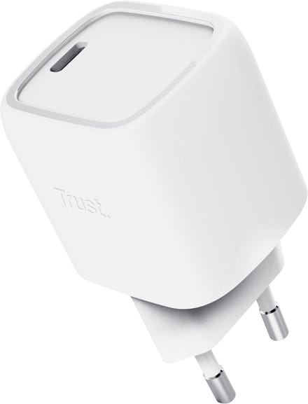 Trust Maxo 30W USB‑C GaN Charger – Compacte Snellader - Met USB‑C‑poort - voor Smartphone, Laptop & Tablet - Wit