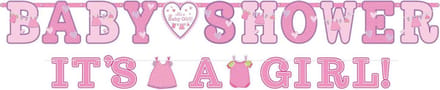Amscan Babyshower Slingers 'it's A Girl!' 256 En 182 Cm 2 Stuks Roze