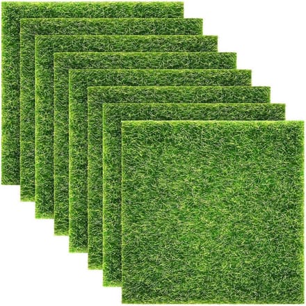 Kunstgras Panelen - Gazon Stukken - Tuin Decoratie - Realistische Look - 15x15 cm - Groen