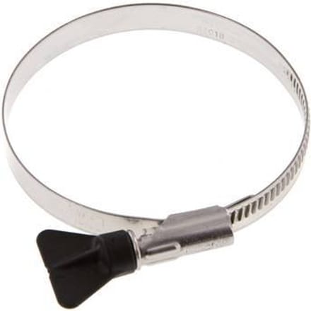 70 - 90 mm Slangklem van Rvs 304 met een 12 mm band Met Vleugelmoer - Norma