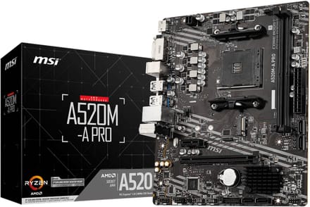 MSI A520M-A PRO Moederbord - AMD A520 - AMD AM4 - DDR4 RAM - Micro-ATX