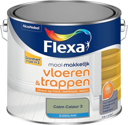 Flexa - Mooi Makkelijk Vloeren & Trappen Zijdeglans - Calm Colour 3 - Mengverf - 2,5 L