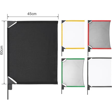 Godox SF4560 Opvouwbare Scrim Vlaggen Kit met 5 Stuks Vlaggen 45 * 60cm 18 * 24in voor Vormgeven Blokkeren Diffuseren Veelzijdig veelkleurig