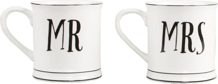 KOFFIE MOK MR EN MRS SET | WIT/ZWART | MONOCHROME | SASS & BELLE