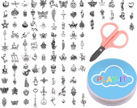 PLAY IT Bedels 100 Stuks Zilver - Kralen - Inclusief Rol draad & Schaar