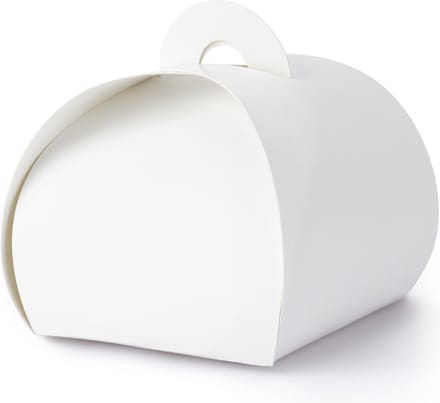 PartyDeco cadeaudoosje Bonbon Wit - Bruiloft bedankje - 10x - wit - 6 x 6 cm