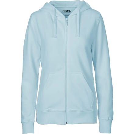 Fairtrade Ladies Zip Hoodie met capuchon Light Blue - S