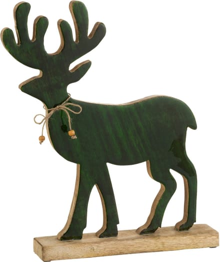 J-Line figuur Rendier - hout - groen - large