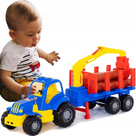 Polesie Tractor Osiłek Boer met Houtaanhanger