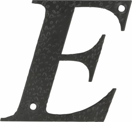AMIG Huisnummer/letter E - massief gesmeed staal - 10cm - incl. bijpassende schroeven - zwart