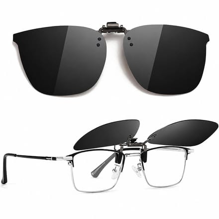 Gepolariseerde Clip-on Zonnebril - voor Autorijden & Buiten Black+Grey