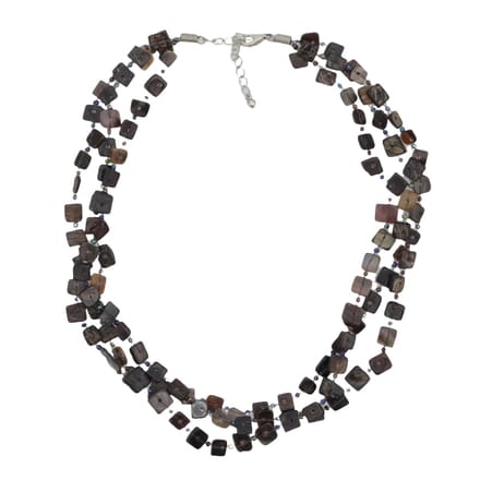 Behave - Ketting Dames - Schelp - Donker Bruin Zwart - 43 cm