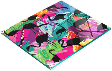 Decoratieve glazen snijplank met flamingo-afbeeldingen, 60x52 cm