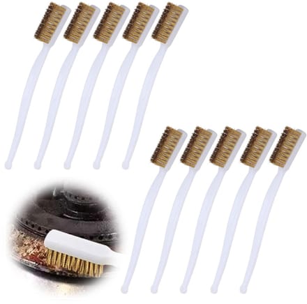 VCSJW Messing Borstelset - 10 Stuks Mini Draadborstels voor 3D Printers en Schoonmaakwerkzaamheden